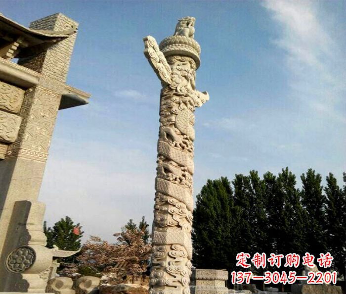 辽阳广场景观华表石雕 (2)