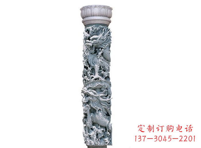 辽阳广场景观龙柱石雕 (2)