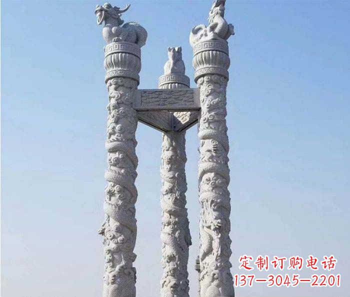 辽阳广场景观盘龙柱石雕 (4)