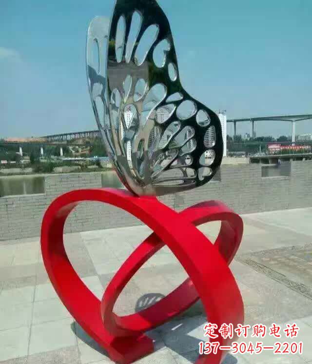 辽阳广场烤漆不锈钢蝴蝶雕塑