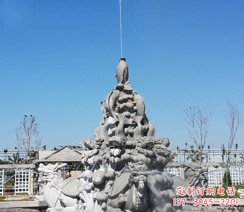辽阳令人称羡的广场龙龟喷泉石雕