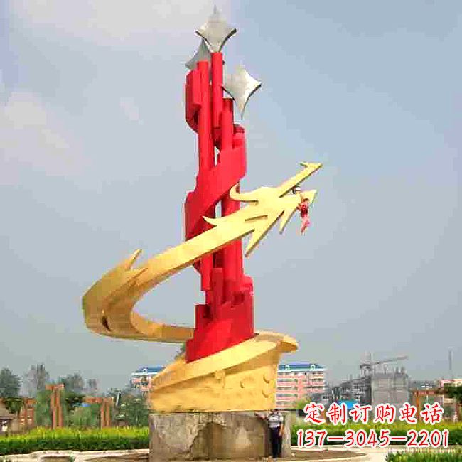 辽阳中领雕塑出品的活力龙形不锈钢雕塑