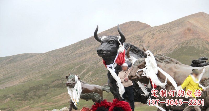 辽阳广场牦牛景观铜雕