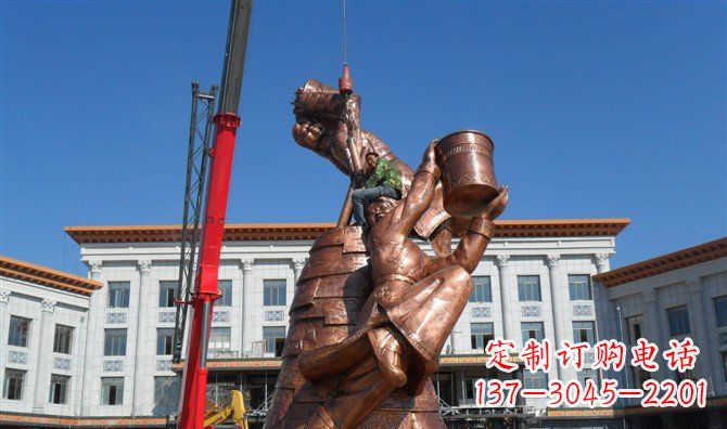 辽阳广场美女跳舞景观铜雕