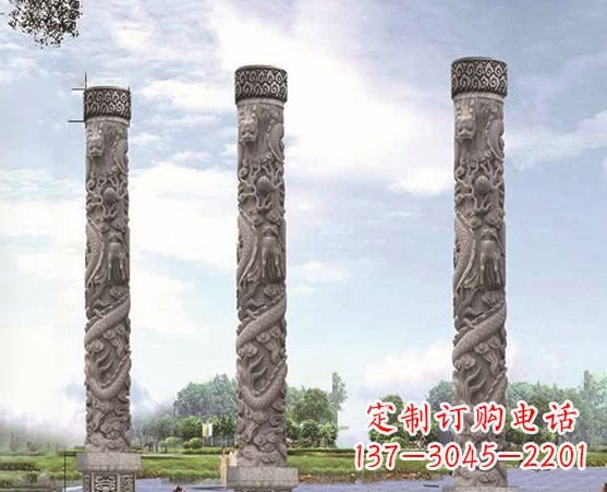 辽阳广场盘龙柱景观石雕