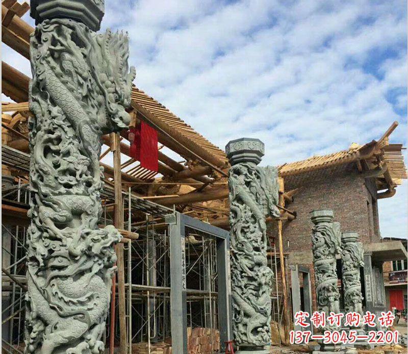 辽阳广场盘龙柱大理石柱子石雕