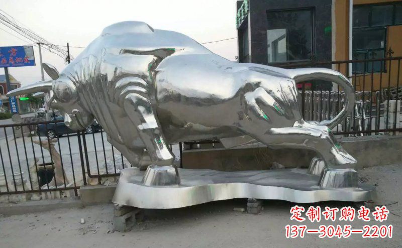 辽阳独特的拓荒牛不锈钢雕塑
