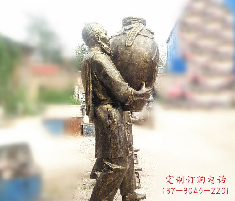 辽阳广场铜雕店小二抱酒人物雕塑