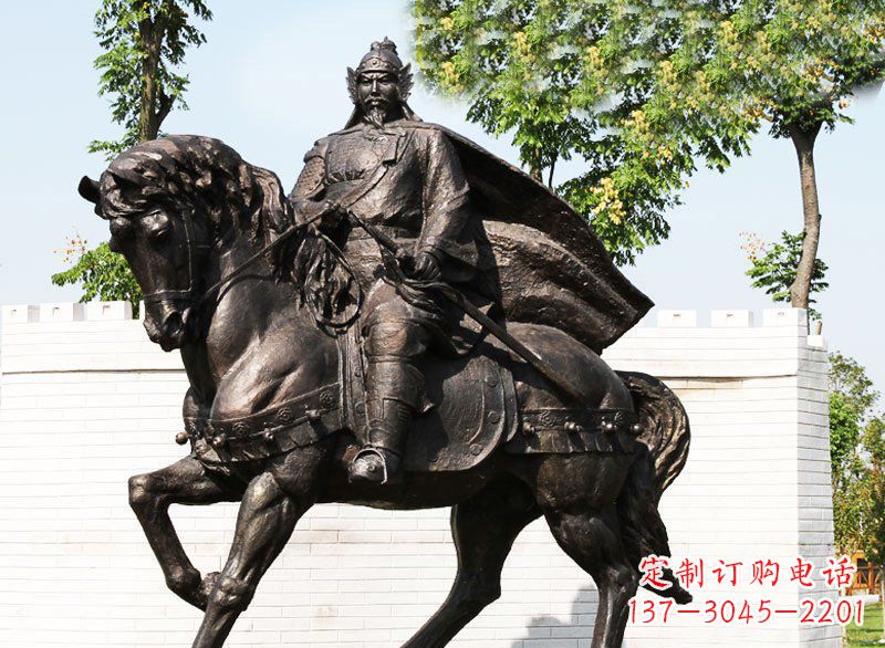 辽阳广场铜雕骑马战士人物雕塑