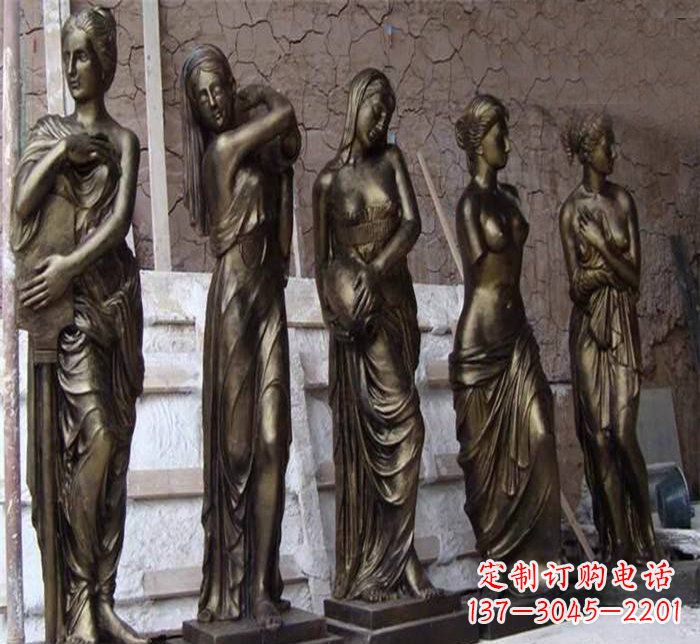 辽阳广场铜雕四方美女人物雕塑