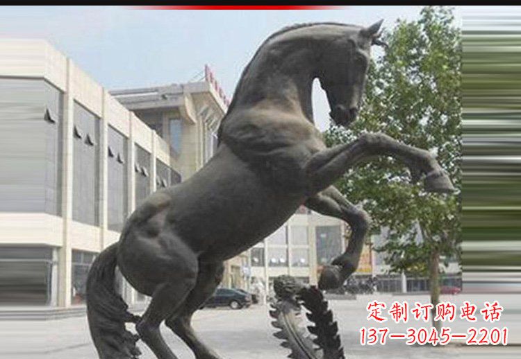 辽阳广场铜雕跳跃马动物雕塑