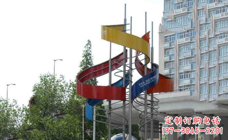 辽阳广场足球不锈钢雕塑 (2)