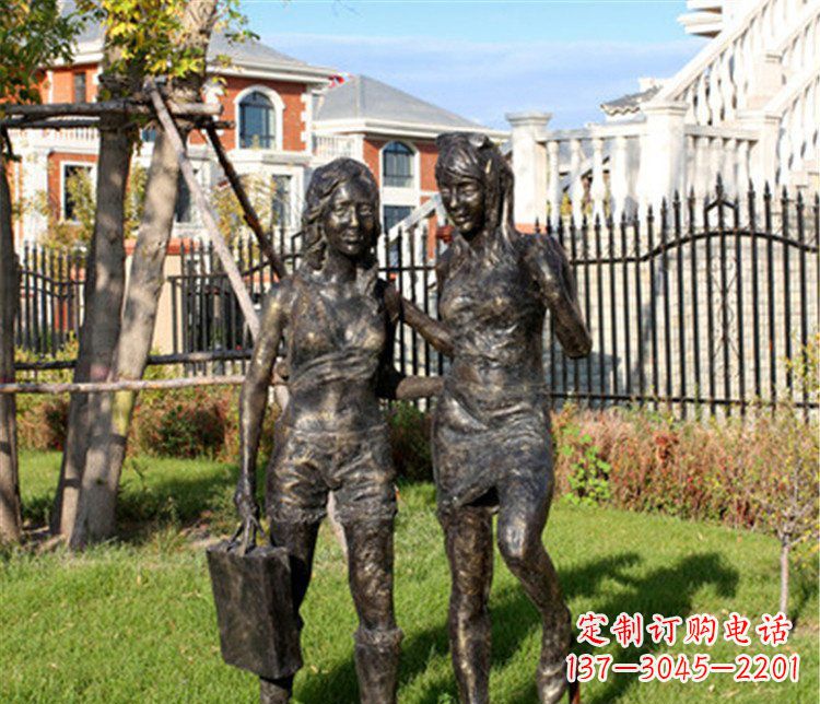 辽阳精致温润的女孩铜雕
