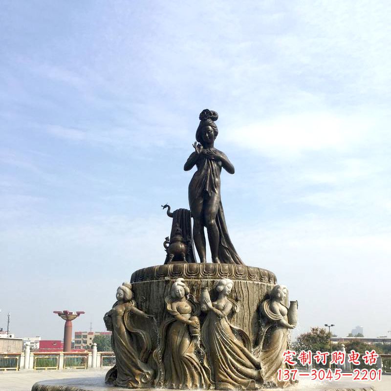 辽阳贵妃出浴景观雕塑-城市园林历史人物中国古代四大美女大象