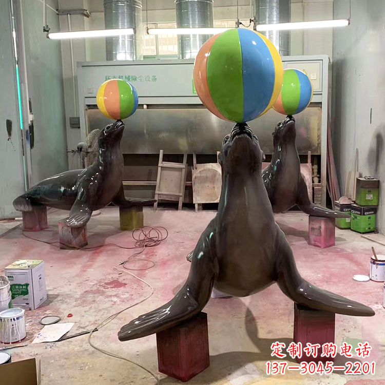 辽阳海豹玻璃钢雕塑,让您触手可及的自然风情