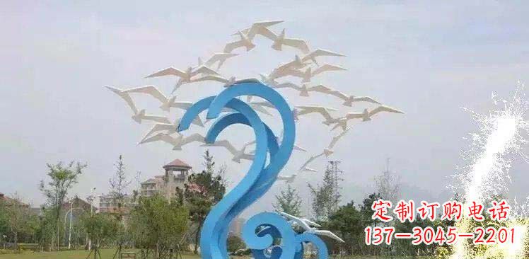 辽阳精美海鸥雕塑,传递美好海洋情怀