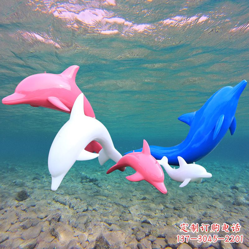 辽阳海豚玻璃钢彩绘雕塑