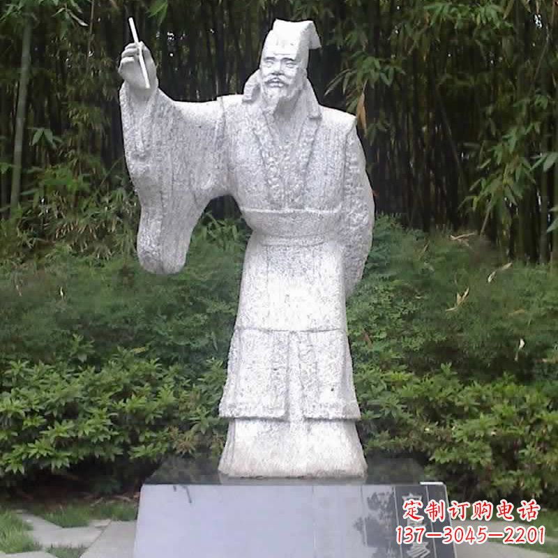 辽阳汉白玉白居易石雕像-中国古代著名诗人历史文化名人雕塑