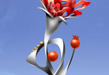 辽阳精美不锈钢石榴花雕塑，震撼了审美的眼睛