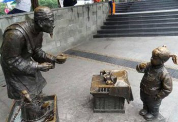 辽阳小女孩铜雕，古朴优雅