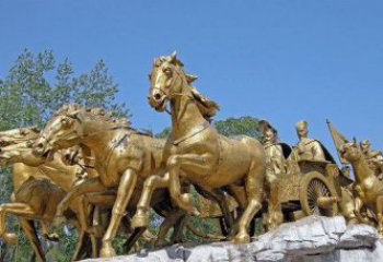 辽阳中领雕塑：精美古典马车铜雕