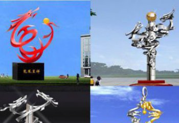 辽阳中领雕塑：传递意义的龙凤呈祥不锈钢雕塑