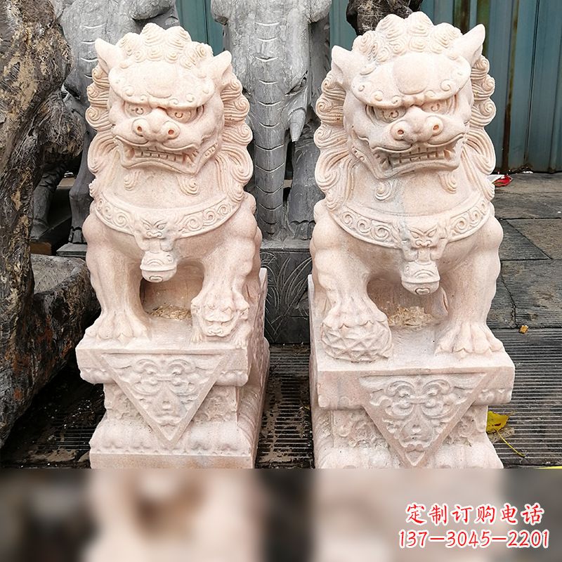 辽阳汉白玉狮子雕塑,独特雕刻,展现狮子雄势