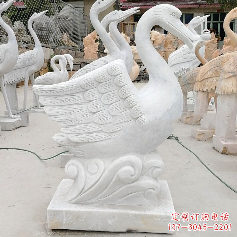 辽阳中领雕塑:精美的吐水天鹅雕塑