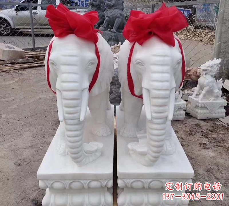 辽阳中领雕塑象征意义深远的汉白玉大象石雕