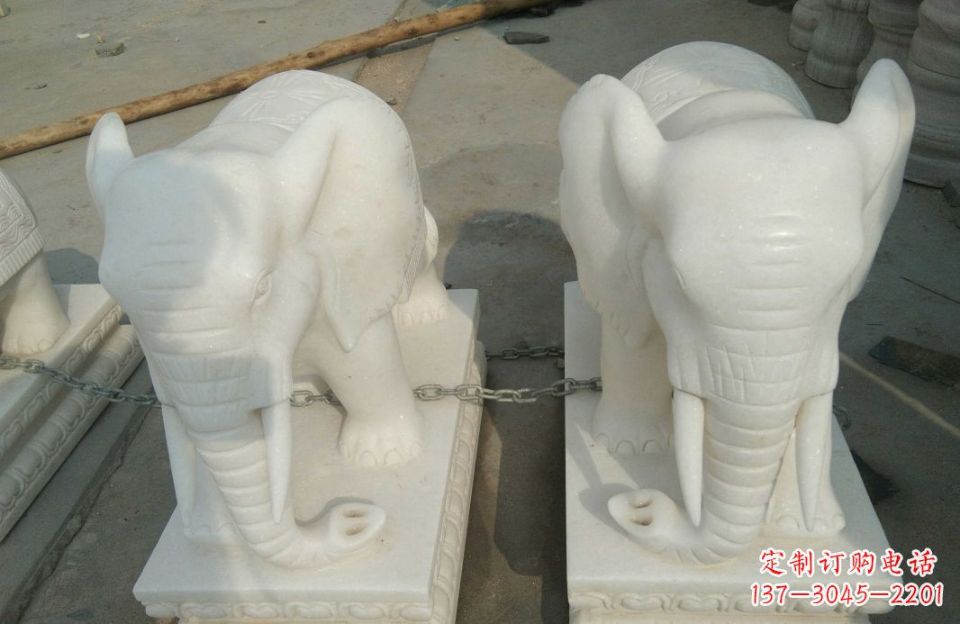 辽阳汉白玉大象雕塑是中领雕塑定制厂家的精品作…