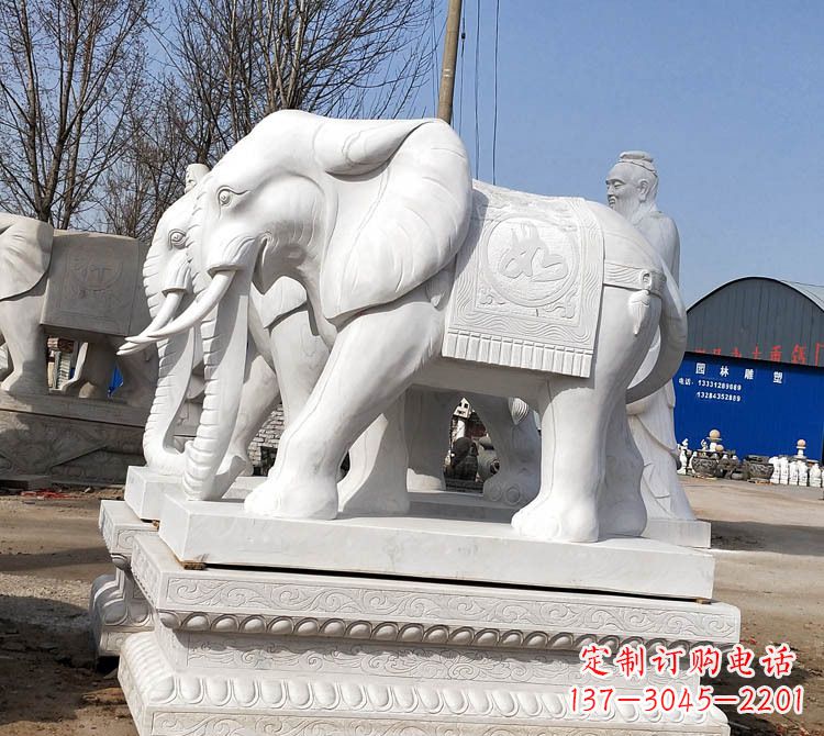 辽阳汉白玉大象石雕塑