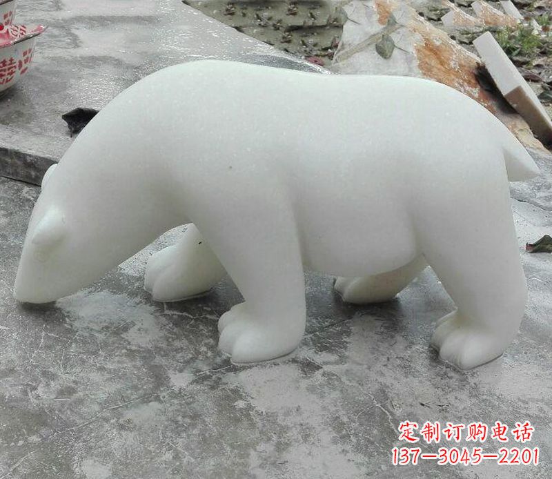 辽阳汉白玉动物雕塑·北极熊