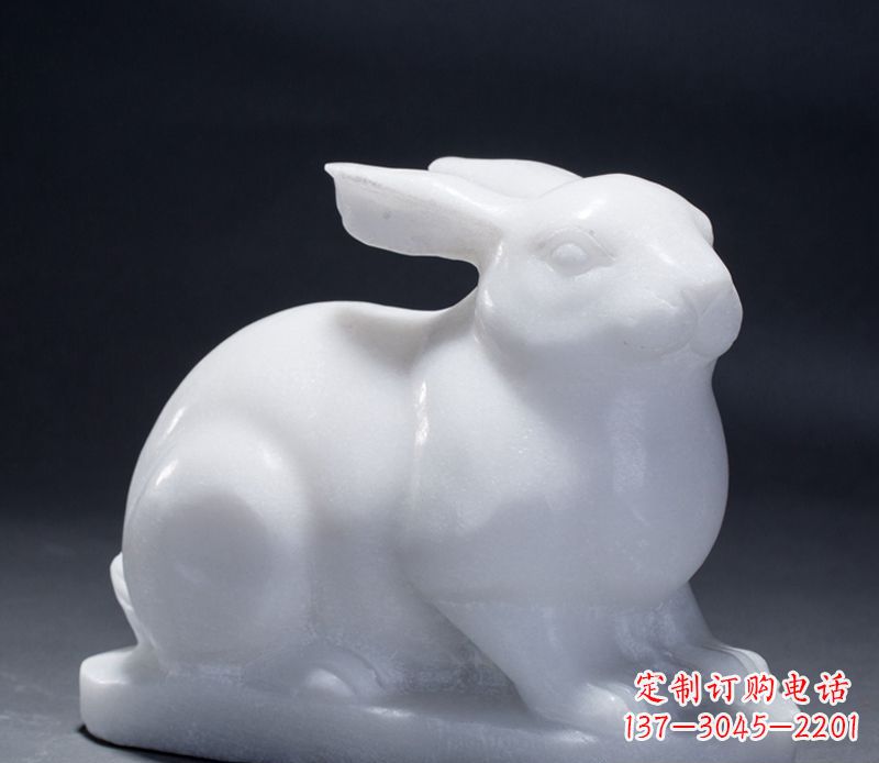 辽阳精致汉白玉兔子雕塑