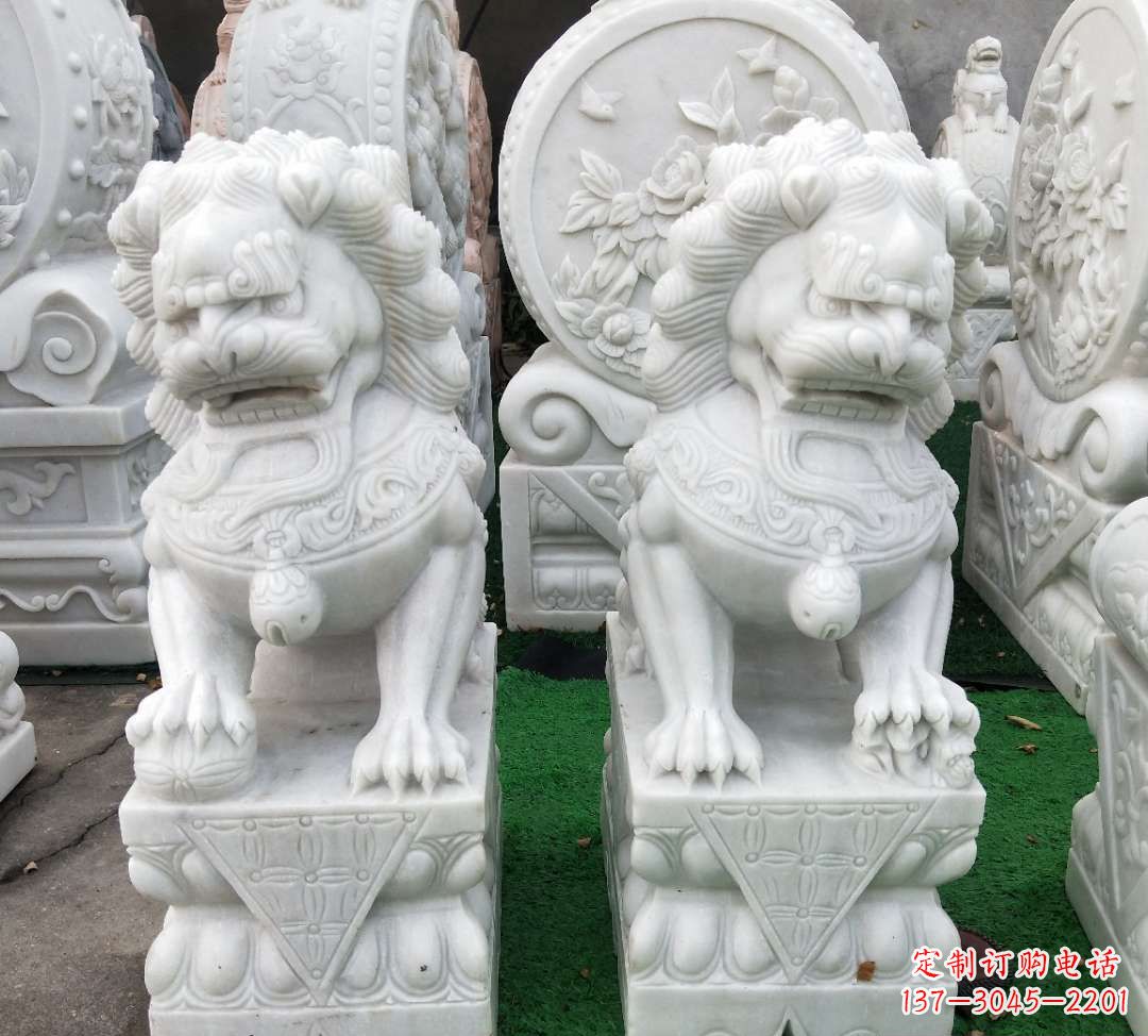 辽阳精致汉白玉狮子雕塑