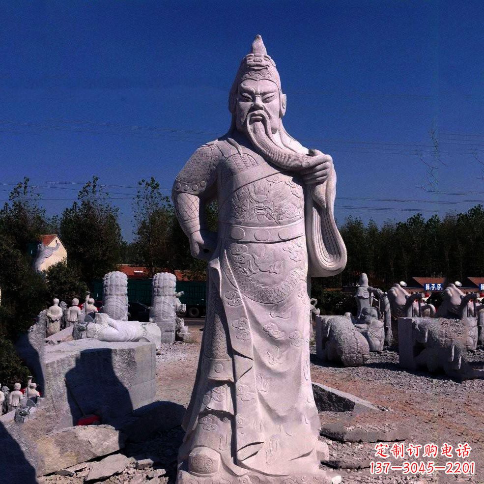 辽阳汉白玉关羽石雕像