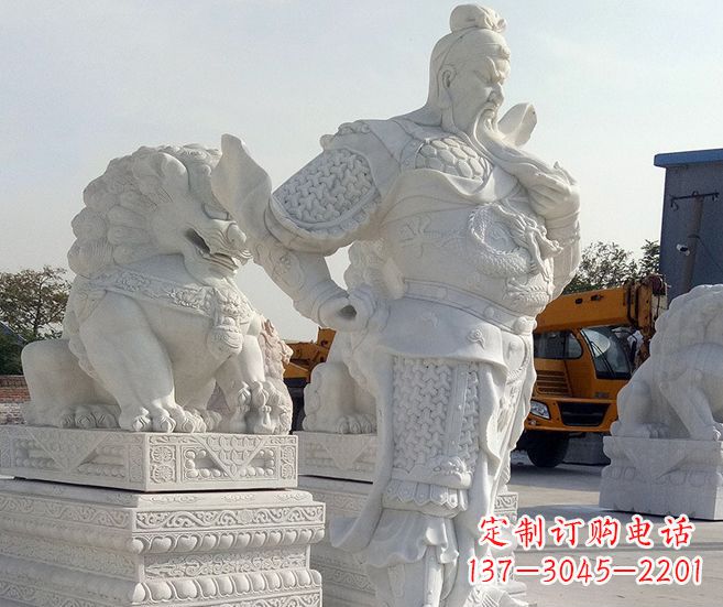 辽阳汉白玉关公武财神石雕