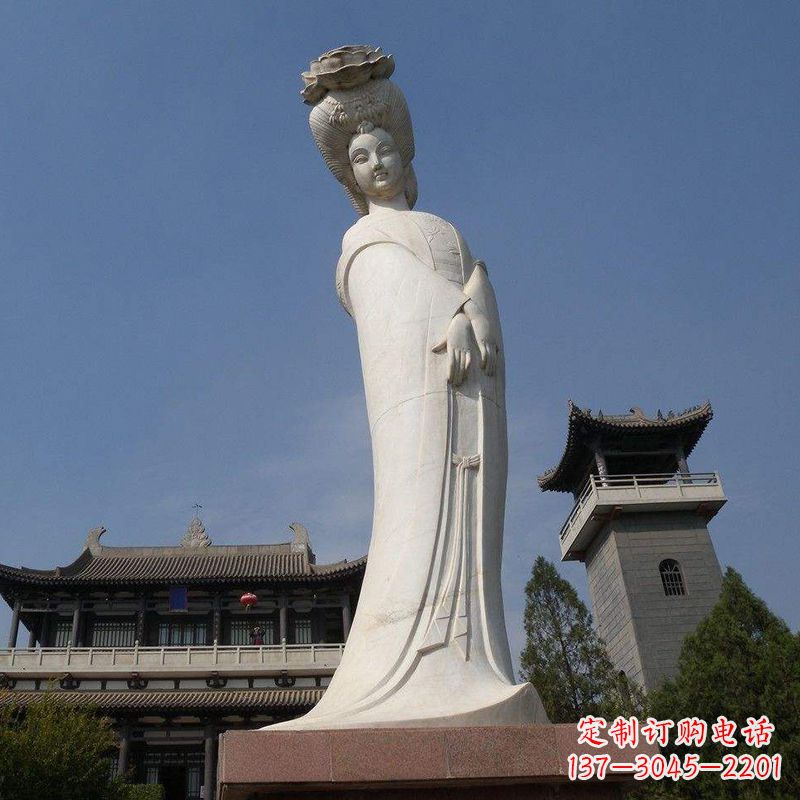 辽阳汉白玉贵妃石雕像-精美绝伦的杨玉环雕像