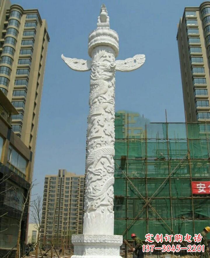 辽阳汉白玉华表石雕