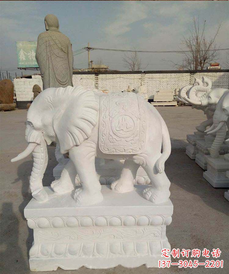 辽阳汉白玉大象雕塑是一款新颖、具有吉祥寓意的…