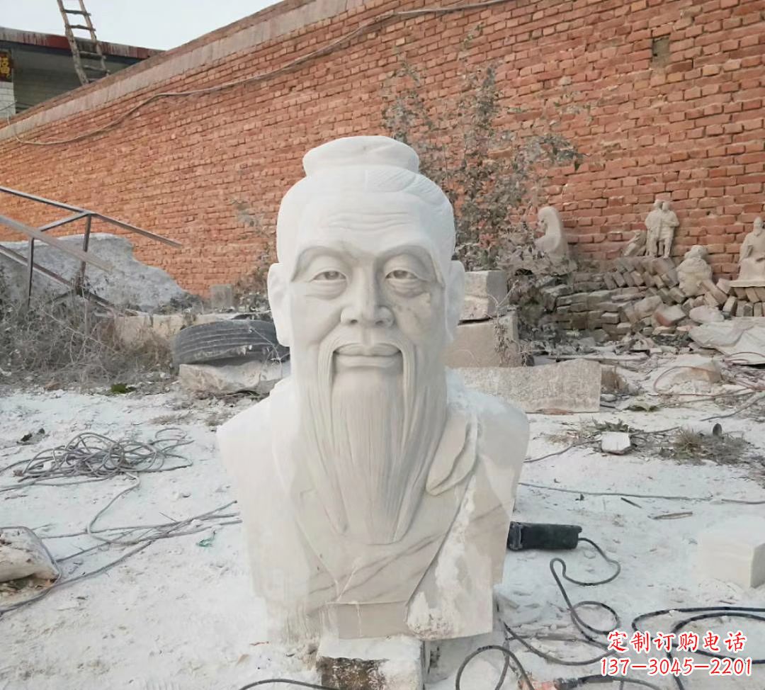 辽阳汉白玉孔子雕塑校园烈士名人石雕