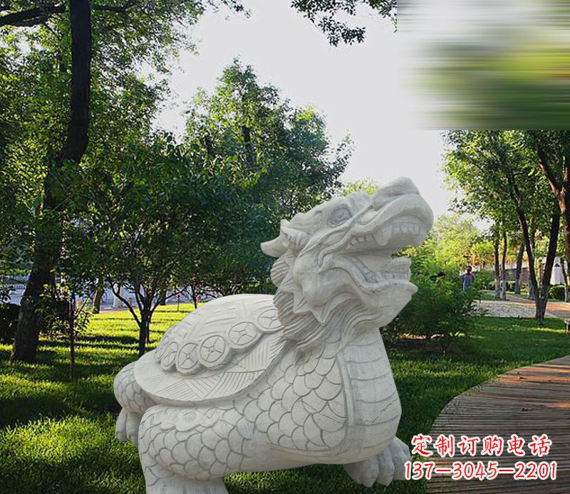 辽阳中领雕塑——汉白玉龙龟石雕