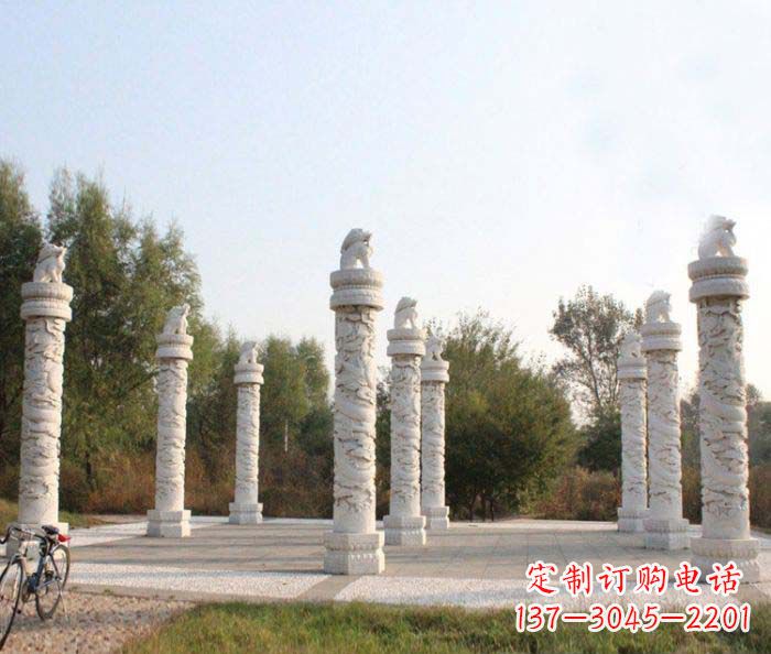 辽阳高级汉白玉龙柱广场文化柱石雕