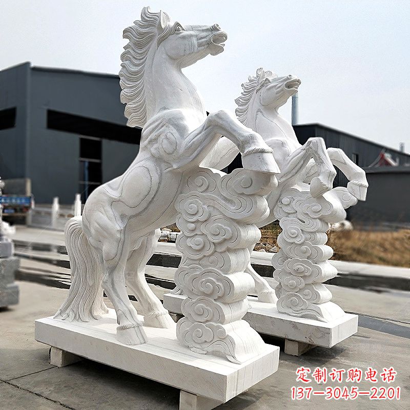 辽阳精美马踏祥云石雕,栩栩如生