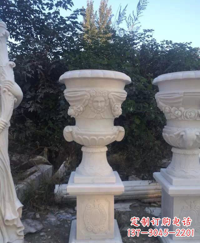 辽阳汉白玉艺术雕塑花盆