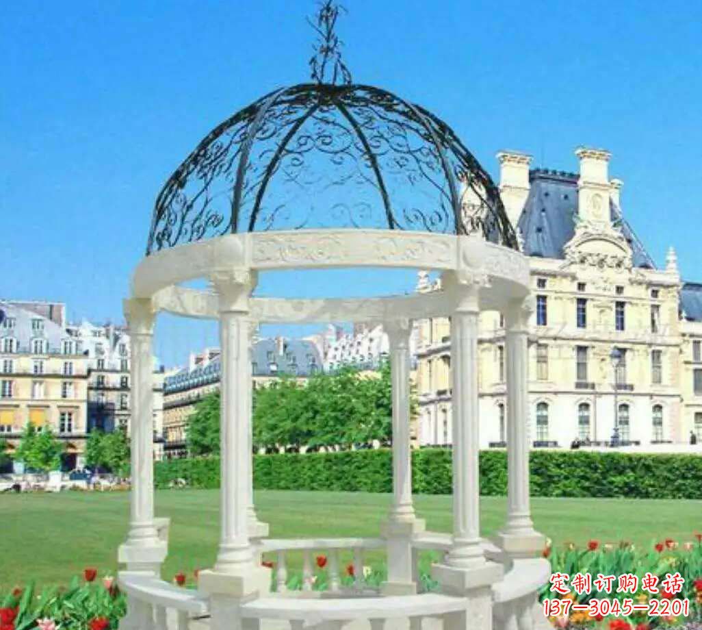 辽阳汉白玉欧式雕塑凉亭,搭建完美凉夏