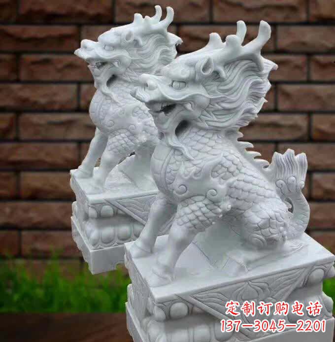 辽阳中领雕塑推出的汉白玉麒麟雕塑,精美的外形…