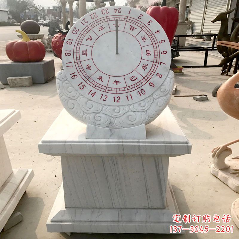 辽阳精美汉白玉日晷石雕,给您带来精致的收藏价值