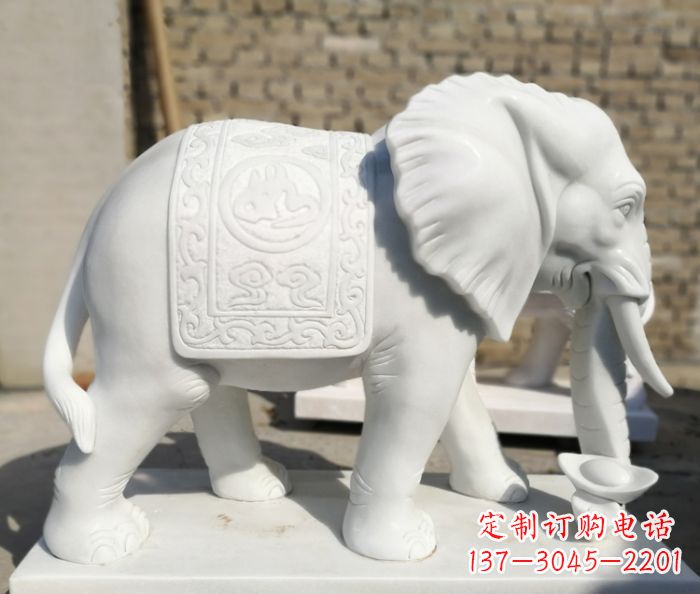 辽阳精美绝伦,汉白玉大象雕塑
