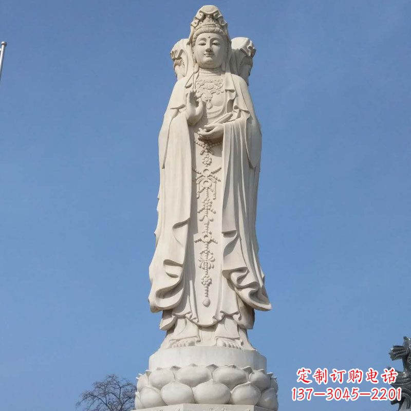 辽阳中领雕塑|汉白玉观音石雕佛像