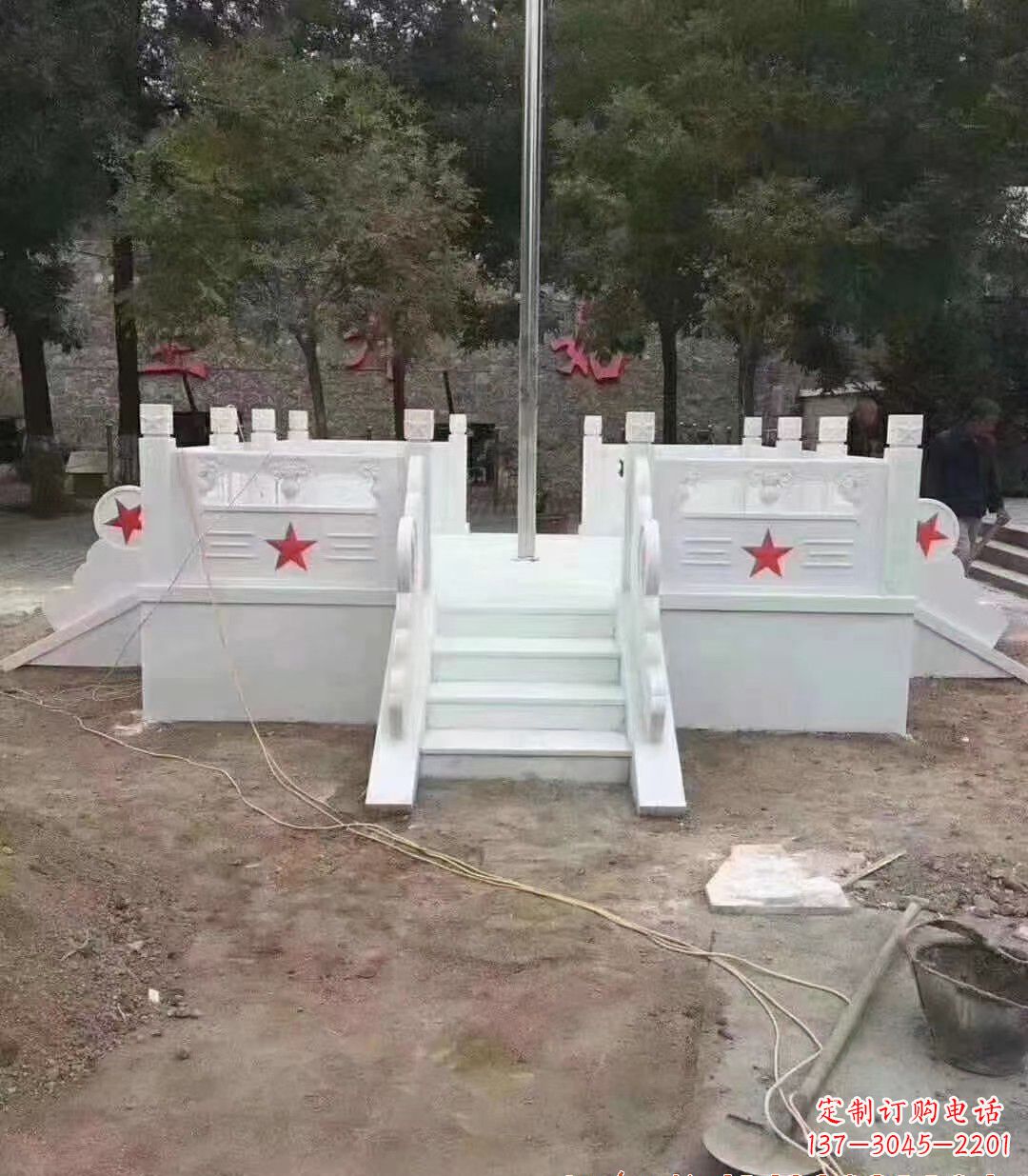 辽阳汉白玉升旗台石雕
